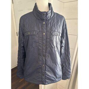 Stio Jacket Womens Large Blue Skycrest Insulated Snap Shirt Pertex Thermore